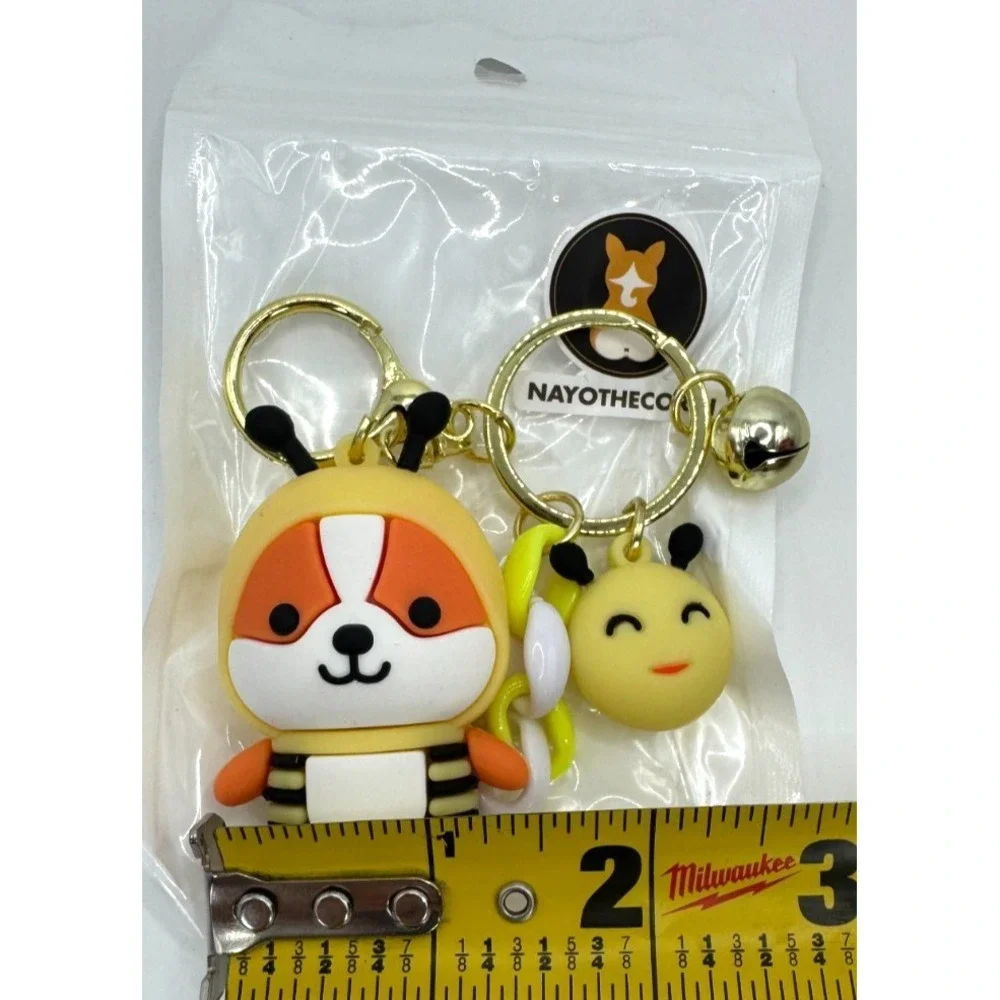 Nayo The Corgi Keychain Buddy Bee Figure Charm Key Ring Yellow New In Bag
